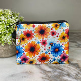 Mini Pouch - Floral Orange Yellow Blue