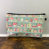 Pouch & Mini Pouch Bundled Set - Mint Floral Bookcase