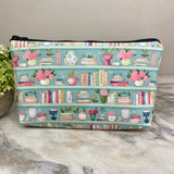 Pouch - Mint Floral Bookcase