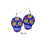Sugar Skull Wooden Earrings