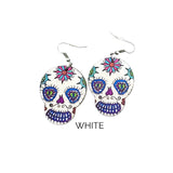 Sugar Skull Wooden Earrings