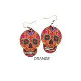 Sugar Skull Wooden Earrings