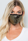 Sequined Mask - Gold & Silver