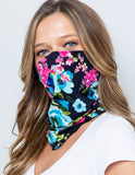 Blue Floral Bandana Mask