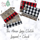 Buffalo Plaid & Leopard Clutch