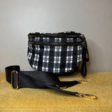 The Roni Nylon Crossbody - Black & White Plaid - PREORDER