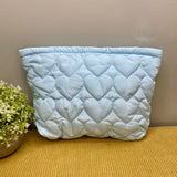 Puffer Pouch - Heart - Light Blue