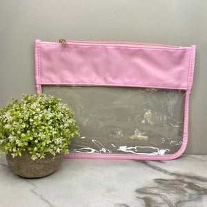 Pouch - XL Clear Zip - Light Pink