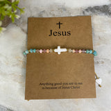 Bracelet - Make A Wish - Religious Cross Clay Bead