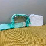 Nylon + Clear Wristlet Double Mini Wallet Set