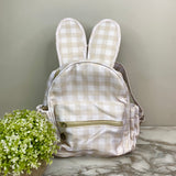 Mini Backpack - Easter - Gingham Bunny Ears - Tan
