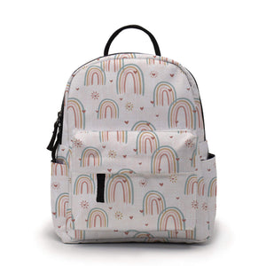 Mini Backpack - Rainbow Heart Pale Pink
