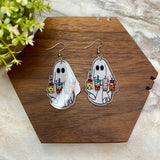 Acrylic Dangle Earrings - Halloween Ghost Drinks