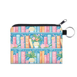 Mini Pouch - Book Floral Pastels on Blue