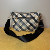 The Roni Nylon Crossbody - Plaid Tan & Gold
