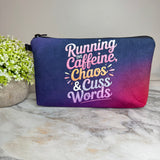 Pouch - Humor Adult, Caffeine Chaos Cuss Words