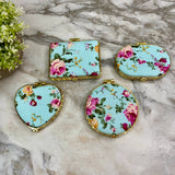 Compact Mirror - Blue Floral