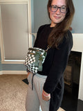 The Roni Nylon Crossbody - Checkered Dark Green - PREORDER
