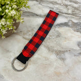 Wrist Lanyard with Keychain - Plaid