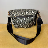 The Roni Nylon Crossbody - Animal Print Grey