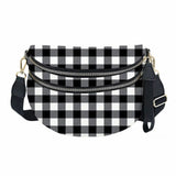 The Roni Nylon Crossbody - Black White Plaid