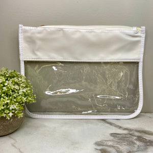 Clear Zip XL Pouch - White