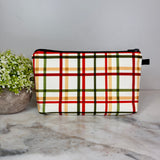 Pouch - Christmas Winter - Cream Plaid