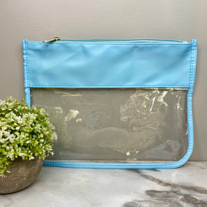 Clear Zip XL Pouch - Baby Blue