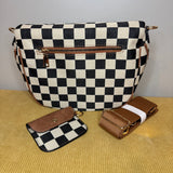 The Roni Crossbody - Canvas Tan Black Check