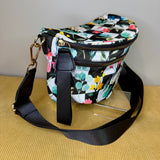 The Roni Nylon Crossbody - Floral Checker