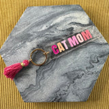 Keychain - Clear Tassel Cat Mom