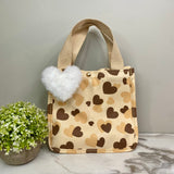 Heart Tote Bag - Brown + Tan