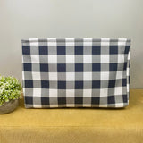 Pop Up Canvas Basket - Grey Navy Plaid