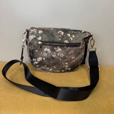 The Roni Nylon Crossbody - Grey Cherry Blossom