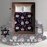 Blanket Christmas #27 - Navy Red Gnomes - PREORDER