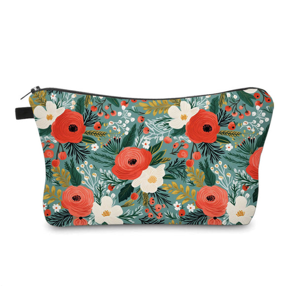 Pouch - Floral on Teal
