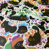 Stickers - Black Cats Colorful Splatter