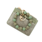 Denim Suede Bracelet Keychain & Card Holder Wallet