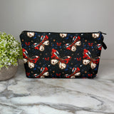Pouch - America Red White Blue Butterfly on Black Galaxy