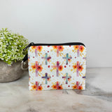Mini Pouch - Religious Floral Cross