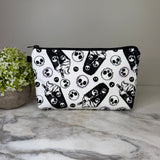 Pouch - Halloween Fall - Black & White Coffee Skull