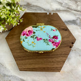 Compact Mirror - Blue Floral (by shape)