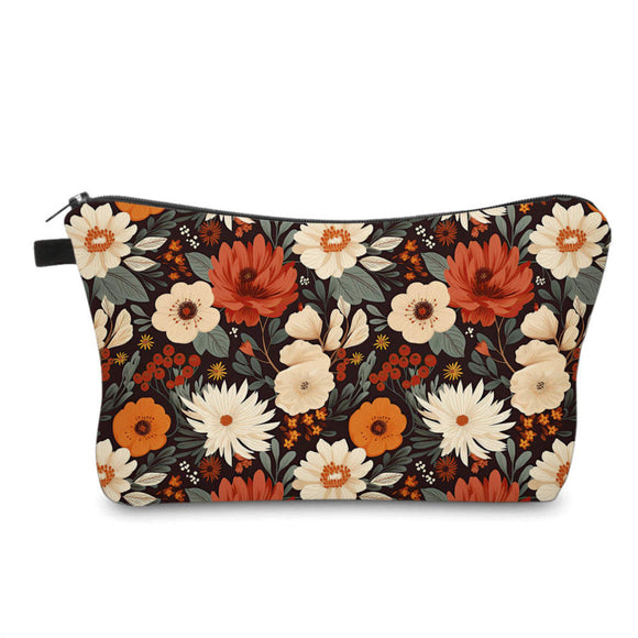 Pouch - Floral, Cream And Orange