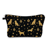 Pouch - Christmas Holiday - Dog Gold Black