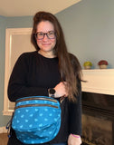 The Roni Nylon Crossbody - Dark Blue Hearts