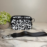 Rue - Nylon Wristlet Wallet - Black White Animal