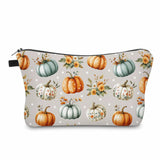 Pouch - Fall - Pumpkin Floral Aqua