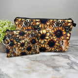 Mini Backpack, Pouch, & Mini Pouch Bundled Set - Sunflower Dots