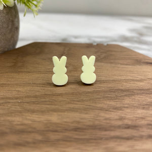 Acrylic Stud Earrings - Easter - Bunny - Yellow