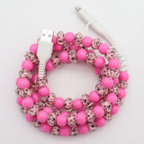 Charging Charger Cord - Beaded - Clear Design